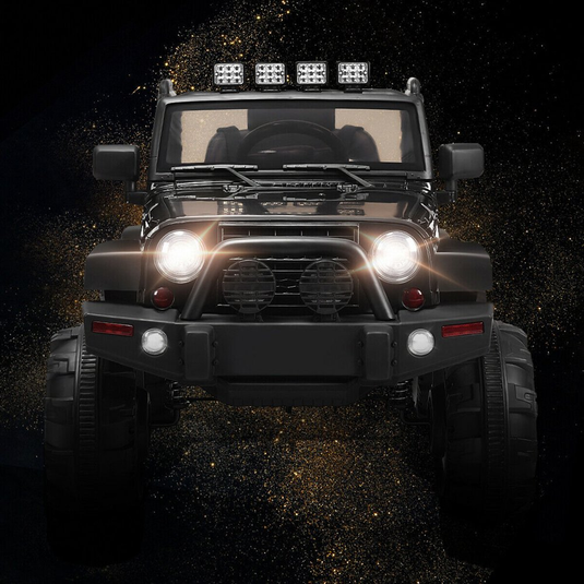 12V Kids Ride-On Truck with Remote Control, MP3 Music, and LED Lights in Black