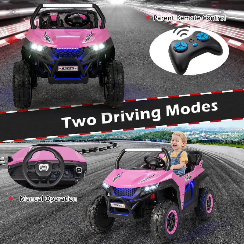 Load image into Gallery viewer, 12V Kids Ride On UTV with Suspension, Lights &amp; Music - RC Electric Vehicle for 2 Children
