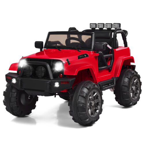 Load image into Gallery viewer, 12V Kids Truck Car with Remote Control, MP3 Music, and LED Lights in Red
