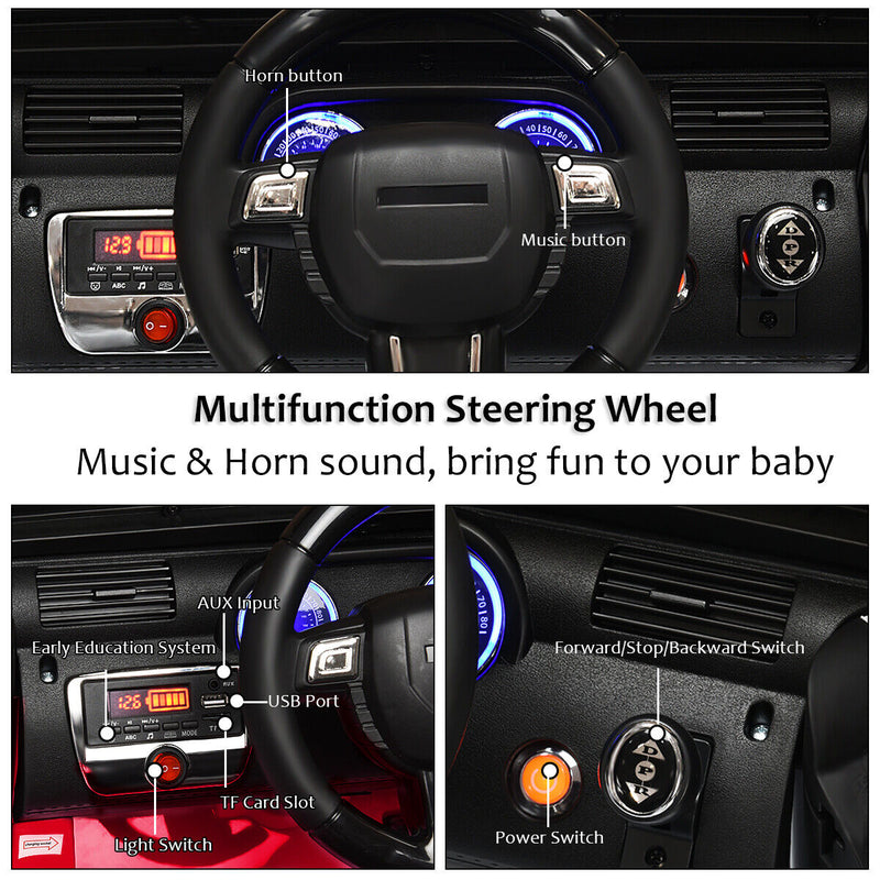 Load image into Gallery viewer, 12V Kids Truck Car with Remote Control, MP3 Music, and LED Lights in Red
