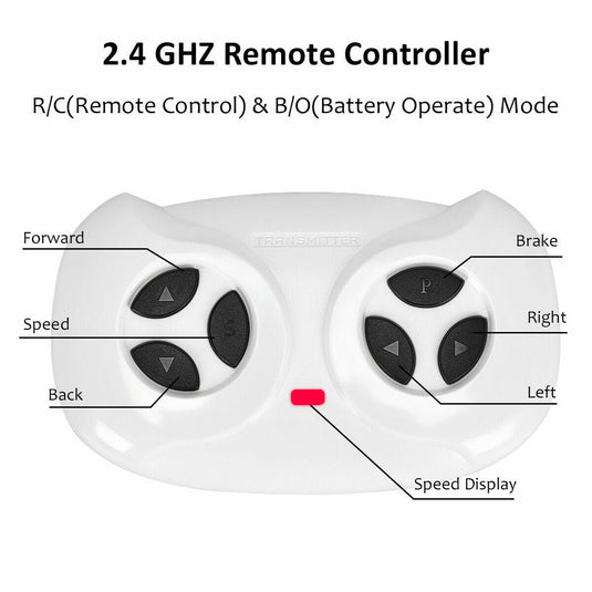 12V Kids Truck Car with Remote Control, MP3 Music, LED Lights - White