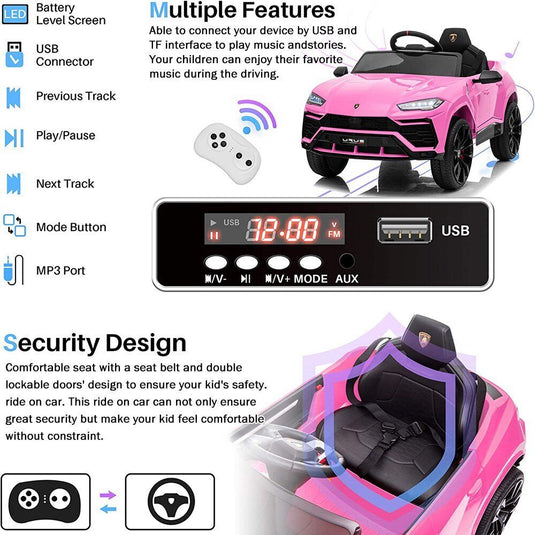 12V Lamborghini Ride-On Cars with Remote Control - Available in Various Colors