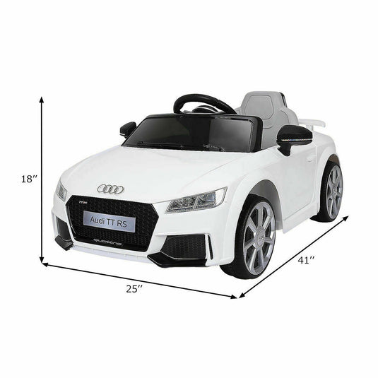 12V Licensed Audi TT RS Electric Ride On Car with Remote Control for Kids - White