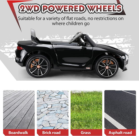 Licensed Bentley Style 12V Electric Ride On Car for Kids with Remote Control - Perfect Gift!