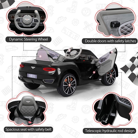 Licensed Bentley Style 12V Electric Ride On Car for Kids with Remote Control - Perfect Gift!