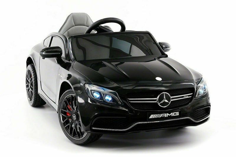 Load image into Gallery viewer, 12V Licensed C63S Mercedes Kid&#39;s Ride-On Sports Car with Rubber Tires, Lights, and Remote Control
