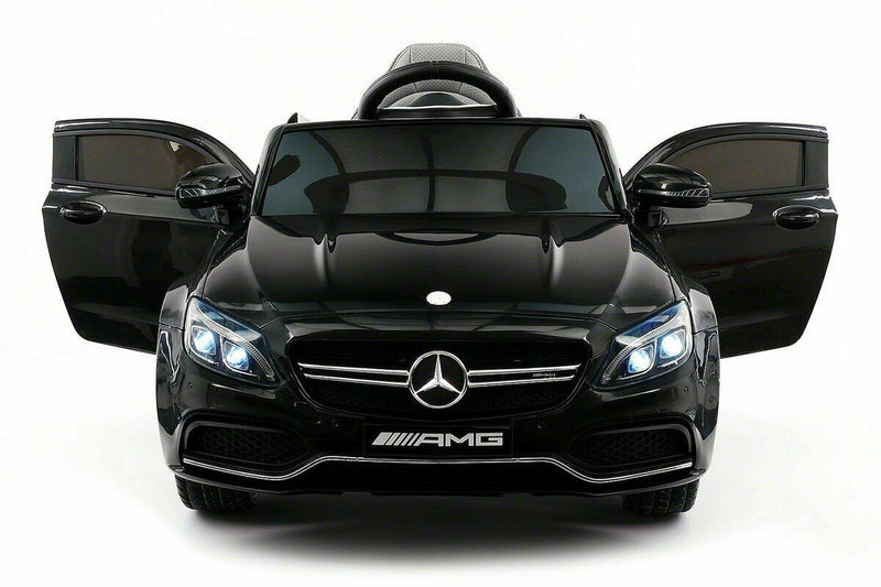 Load image into Gallery viewer, 12V Licensed C63S Mercedes Kid&#39;s Ride-On Sports Car with Rubber Tires, Lights, and Remote Control
