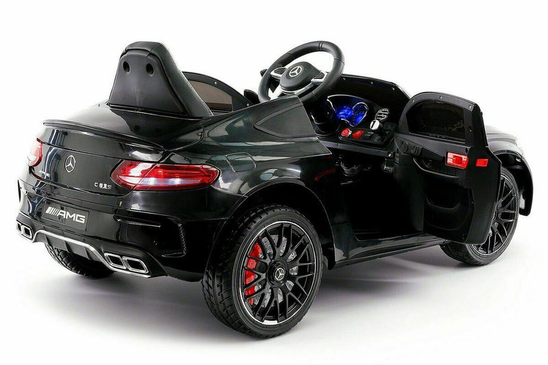 Load image into Gallery viewer, 12V Licensed C63S Mercedes Kid&#39;s Ride-On Sports Car with Rubber Tires, Lights, and Remote Control
