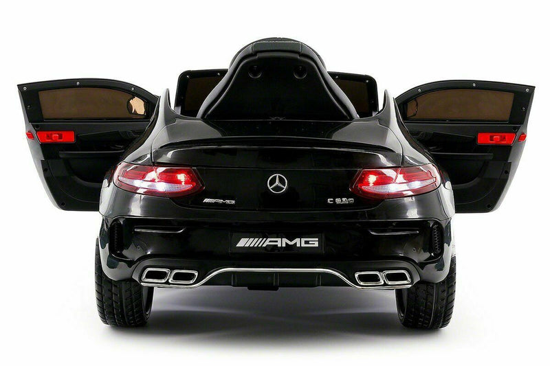 Load image into Gallery viewer, 12V Licensed C63S Mercedes Kid&#39;s Ride-On Sports Car with Rubber Tires, Lights, and Remote Control
