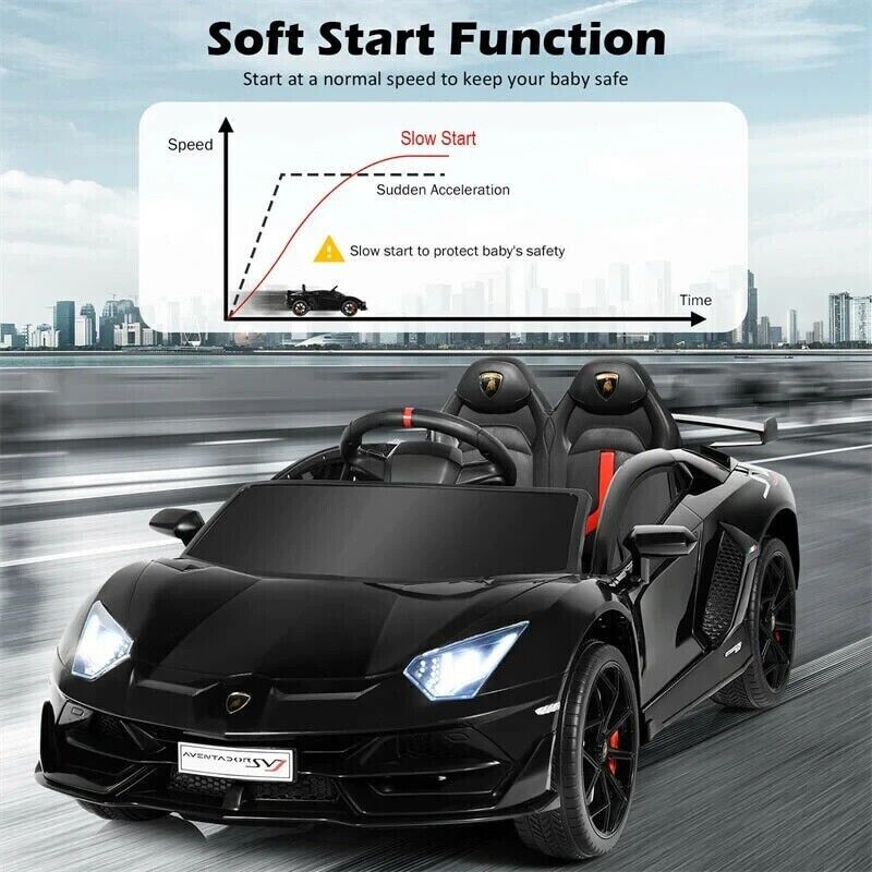 Load image into Gallery viewer, 12V Licensed Lamborghini Aventador Electric Ride-On Car for Kids - Black
