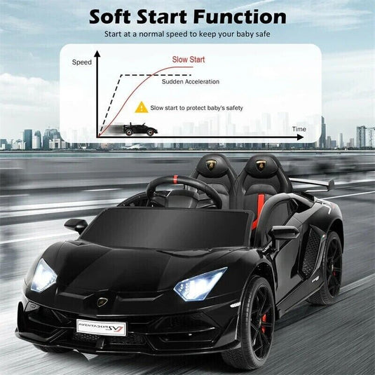 12V Licensed Lamborghini Aventador Electric Ride-On Car for Kids - Black