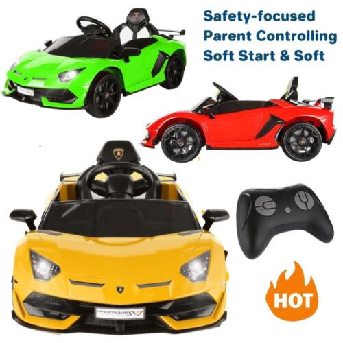 12V Licensed Lamborghini Aventador Electric Ride-On Car with LED Lights for Kids