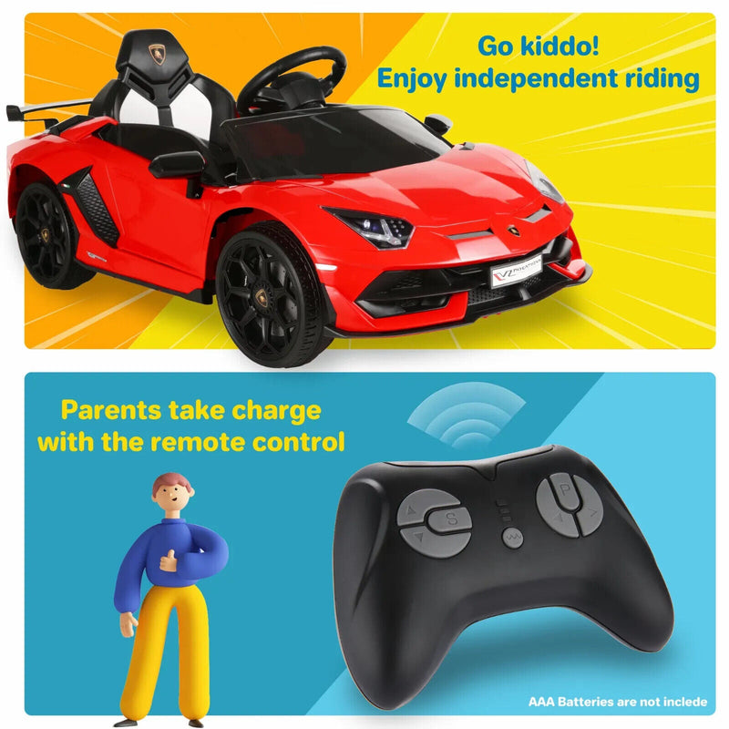 Load image into Gallery viewer, 12V Licensed Lamborghini Aventador SVJ Electric Ride-On Car for Kids - Perfect Gift!
