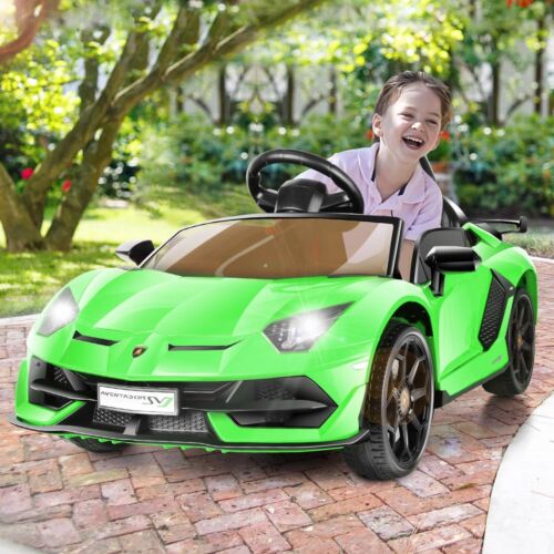 Load image into Gallery viewer, 12V Licensed Lamborghini Ride-On Car with 3 Speeds, RC Headlights, and Hydraulic Doors
