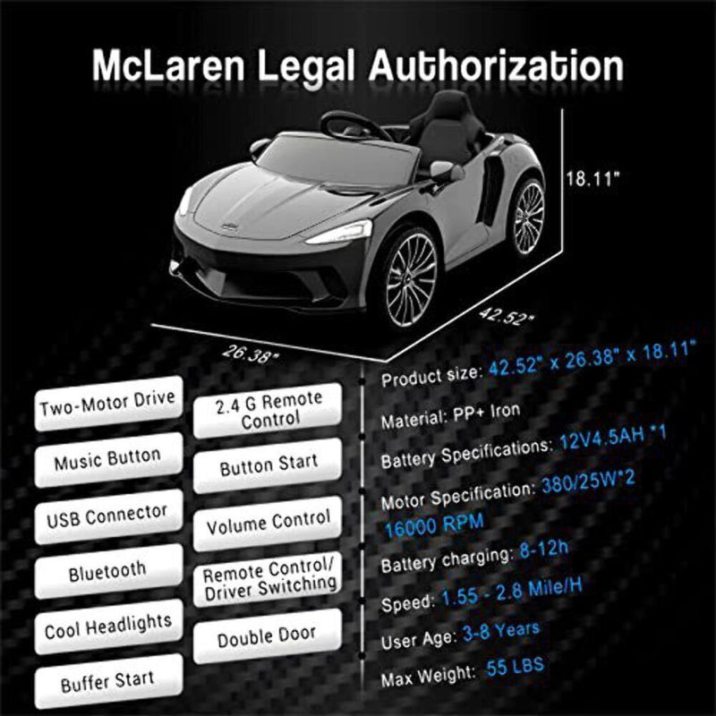 Load image into Gallery viewer, 12V Licensed McLaren Battery Powered Sports Car for Kids with 2 Speeds
