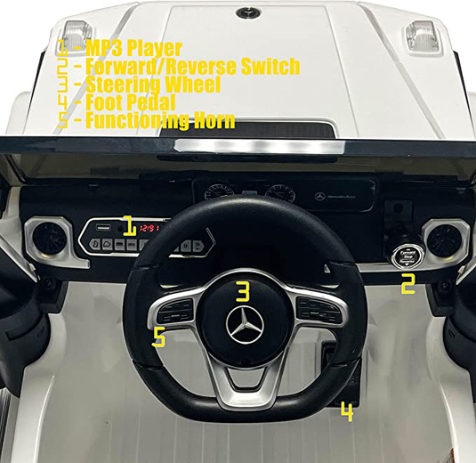 12V Licensed Mercedes Benz G63 Kids Ride On Car with Remote Control and Openable Doors