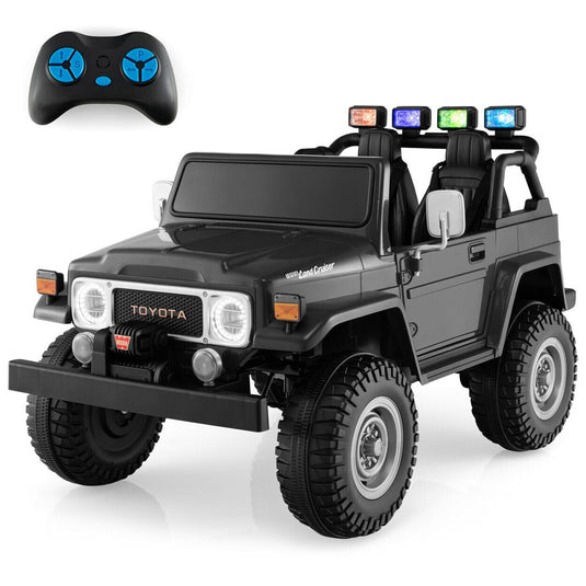 12V Licensed Toyota FJ40 RC Truck with Laser Light and Music - 2 Seater Ride-On Car