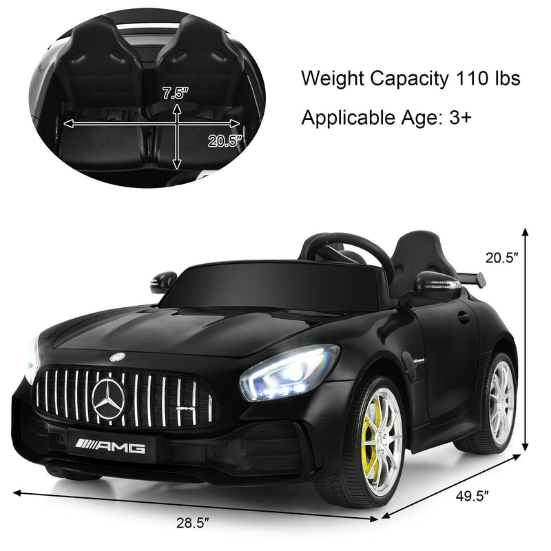 Load image into Gallery viewer, 12V Mercedes Benz AMG GTR Kids Ride On Car with Remote Control and LED Lights in Black

