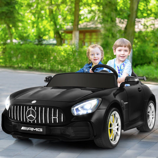 12V Mercedes Benz AMG GTR Kids Ride On Car with Remote Control and LED Lights in Black