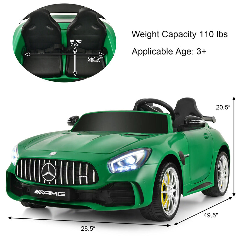 Load image into Gallery viewer, 12V Mercedes Benz AMG GTR Kids Ride On Car with Remote Control and LED Lights in Green
