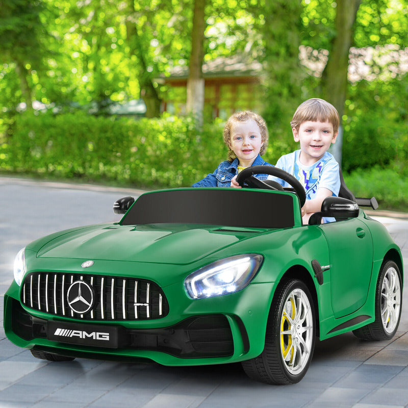 Load image into Gallery viewer, 12V Mercedes Benz AMG GTR Kids Ride On Car with Remote Control and LED Lights in Green
