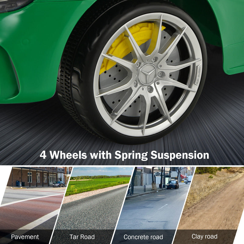 Load image into Gallery viewer, 12V Mercedes Benz AMG GTR Kids Ride On Car with Remote Control and LED Lights in Green
