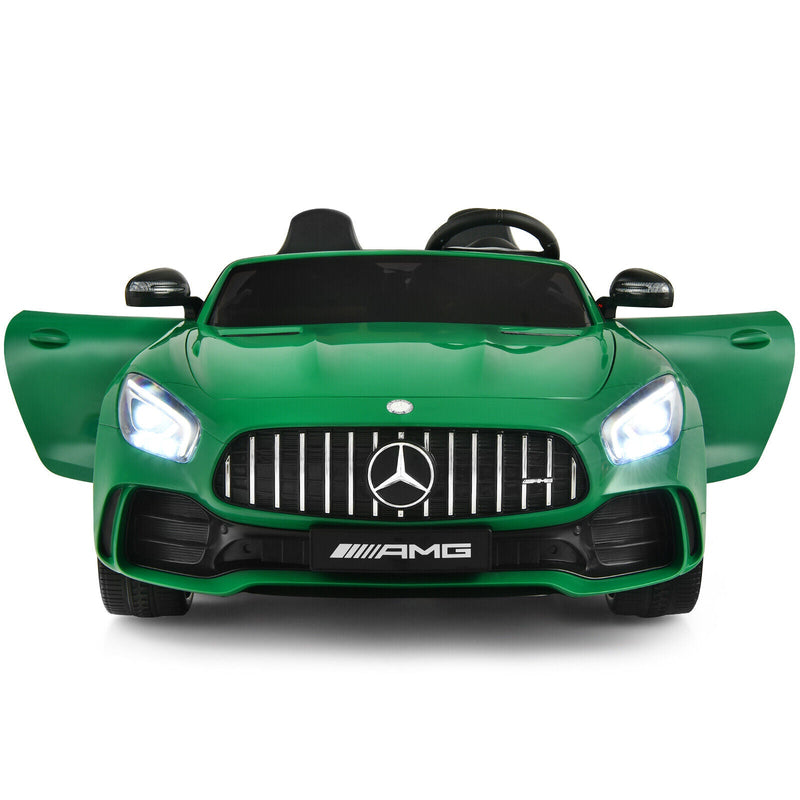Load image into Gallery viewer, 12V Mercedes Benz AMG GTR Kids Ride On Car with Remote Control and LED Lights in Green
