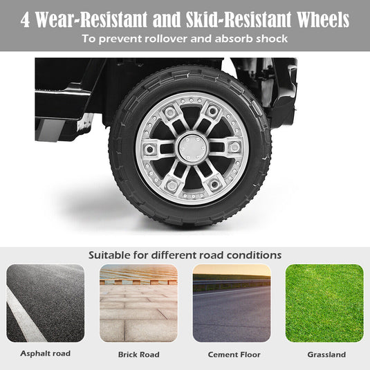 12V MP3 Kids Ride On Truck Car with Remote Control, LED Lights, and Music