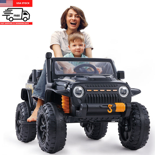 Parent-Child Ride-On Truck with Remote Control and LED Lights - Perfect for Playtime Fun!