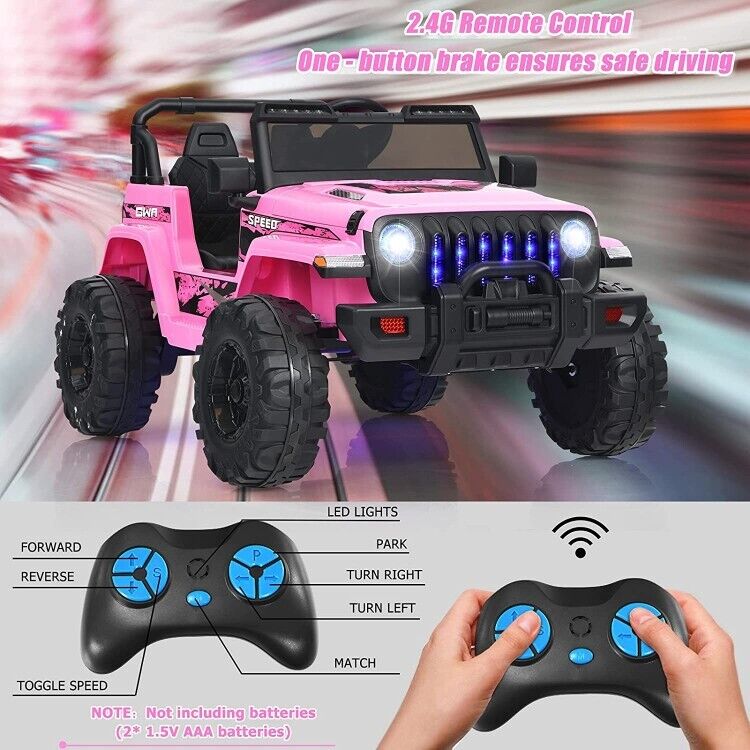 Load image into Gallery viewer, 12V Pink Electric Jeep Truck for Kids with 2.4G Remote Control
