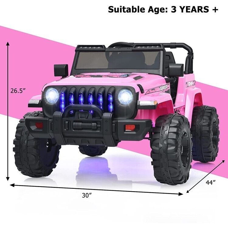 Load image into Gallery viewer, 12V Pink Electric Jeep Truck for Kids with 2.4G Remote Control
