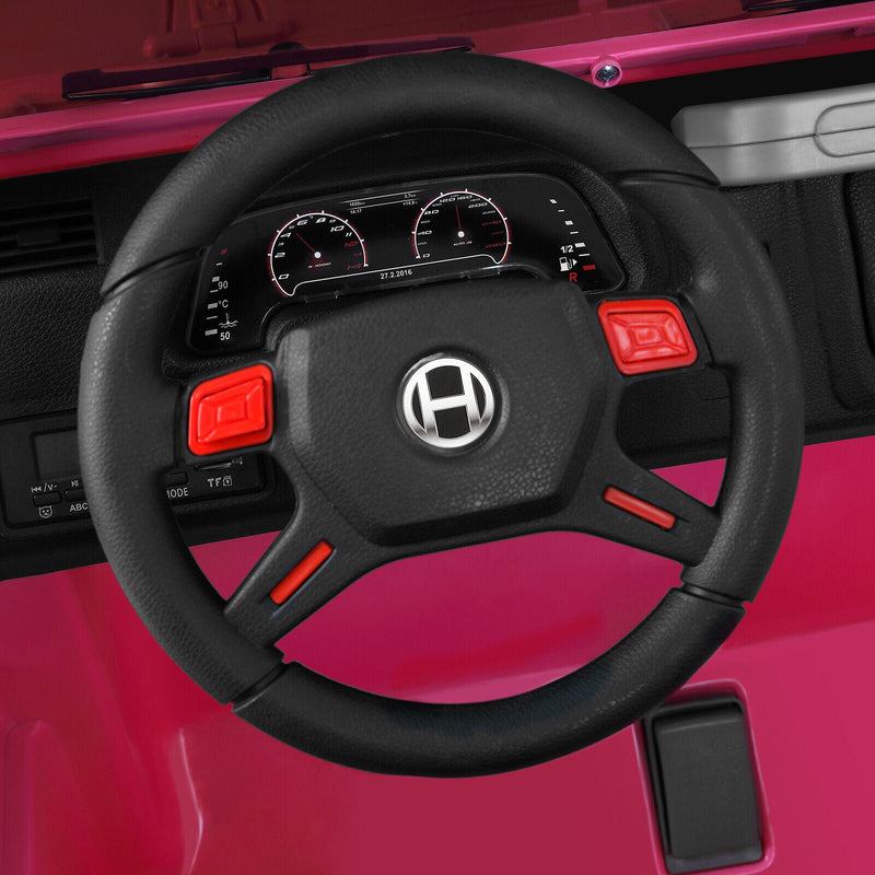 Load image into Gallery viewer, 12V Pink Kids Ride on Truck with MP3, LED Light, RC, and Cover - Black
