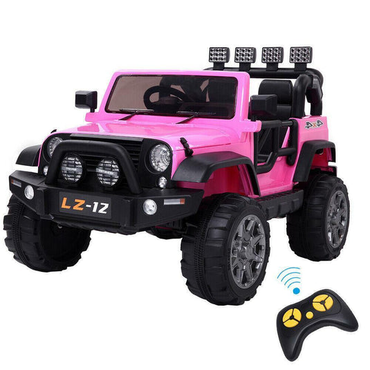 12V Pink Ride On Car for Kids with Music, Remote Control, and Wheels - Perfect Xmas Gift