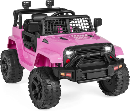 Load image into Gallery viewer, 12V Pink Ride-On Truck Toy Car with 3 Speeds and LED Lights for Kids
