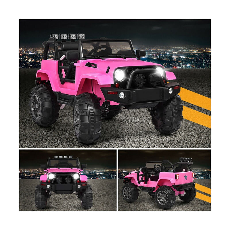 Load image into Gallery viewer, 12V Pink Ride On Truck with Remote Control, MP3 Music, and LED Lights for Kids
