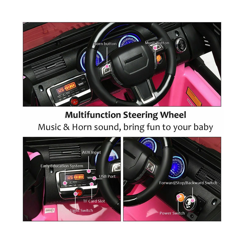 Load image into Gallery viewer, 12V Pink Ride On Truck with Remote Control, MP3 Music, and LED Lights for Kids
