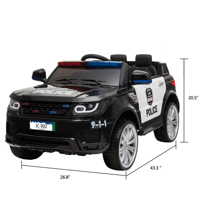 Load image into Gallery viewer, 12V Police Ride-On Car with 3 Speeds, MP3 Player, LED Lights, and 2.4GZ Remote Control - Perfect Gift for Kids
