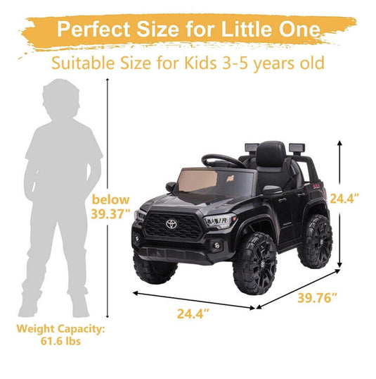 12V Powered Toyota Tacoma Ride-On Car for Boys with Remote Control