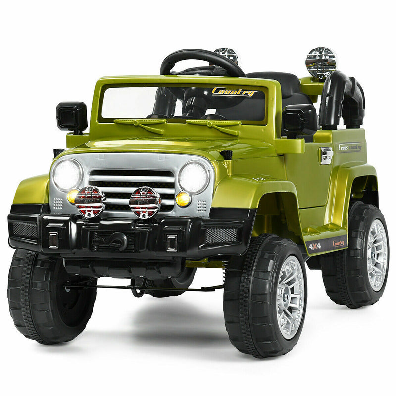 Load image into Gallery viewer, 12V RC Remote Control Green Truck Car for Kids - Electric Ride On Toy
