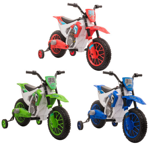 Load image into Gallery viewer, 12V Rechargeable Dirt Bike Toy with Training Wheels - Perfect for Little Riders!
