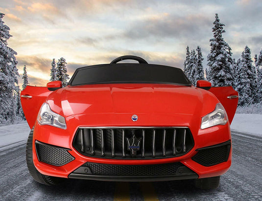 12V Red Maserati Quattroporte Kids Remote Control Ride-On Car with Licensed Design