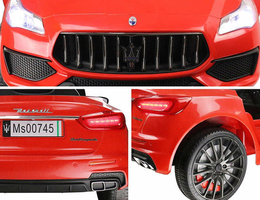 12V Red Maserati Quattroporte Kids Remote Control Ride-On Car with Licensed Design