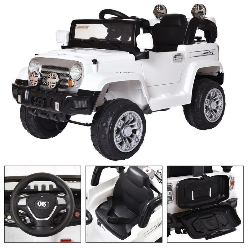 Load image into Gallery viewer, 12V Remote Control Electric Truck Car for Kids - White
