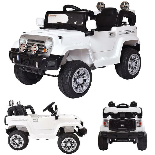 12V Remote Control Electric Truck Car for Kids - White