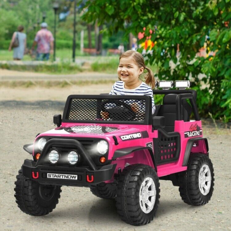 Load image into Gallery viewer, 12V Remote Control Ride-On Truck with LED Lights, Music, and Double Doors - 2 Seater
