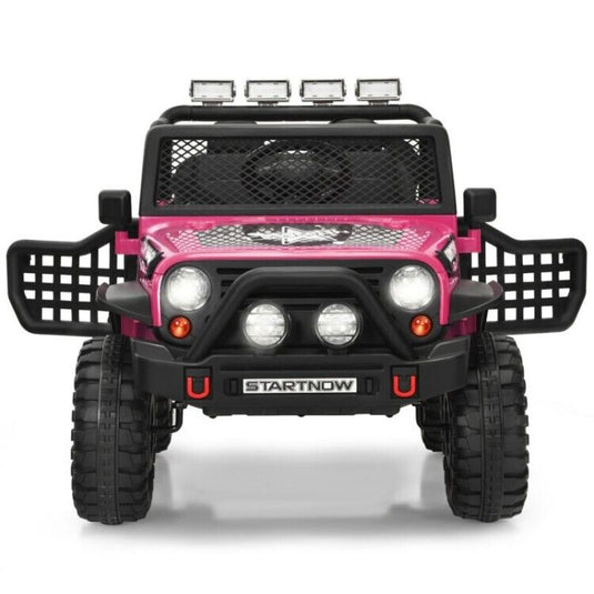 12V Remote Control Ride-On Truck with LED Lights, Music, and Double Doors - 2 Seater