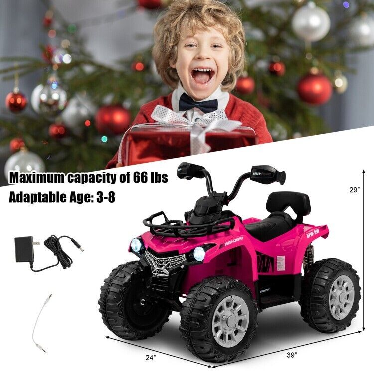 Load image into Gallery viewer, 12V Ride-On ATV for Kids with MP3 and Headlights - Perfect Toddler Gift for Driving Fun!
