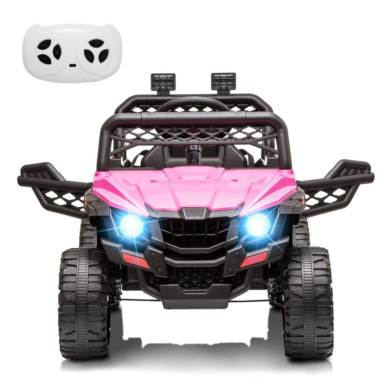 Load image into Gallery viewer, 12V Ride On Car Truck Toy with LED Lights, Music, and Seat Belt - Perfect Xmas Gift for Kids with Remote Control

