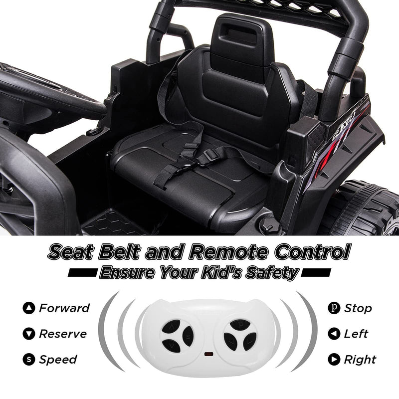 Load image into Gallery viewer, 12V Ride On Car Truck Toy with LED Lights, Music, and Seat Belt - Perfect Xmas Gift for Kids with Remote Control
