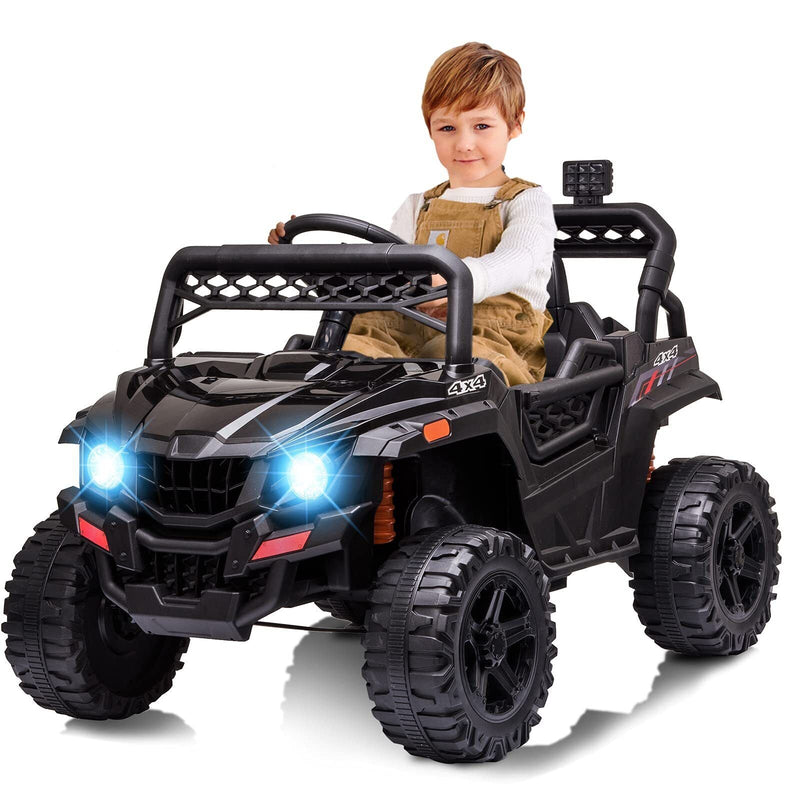 Load image into Gallery viewer, 12V Ride On Car Truck Toy with LED Lights, Music, and Seat Belt - Perfect Xmas Gift for Kids with Remote Control
